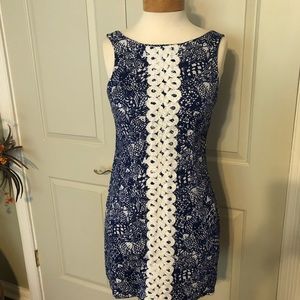 Lilly Pulitzer for Target appliqué upstream fish summer shift dress size 6